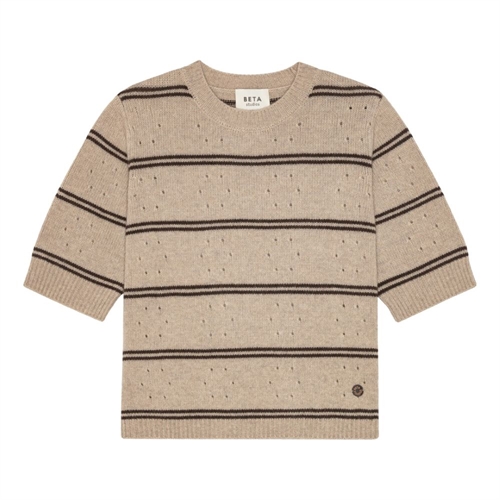 BETA STUDIOS MILLE SHORT SLEEVE SAND MELANGE/WALNUT